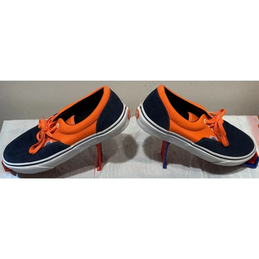 Vans Era NEON ORANGE/DRESS BLUES Suede/Canvas Lace Sneakers Men 10.5 Women 12